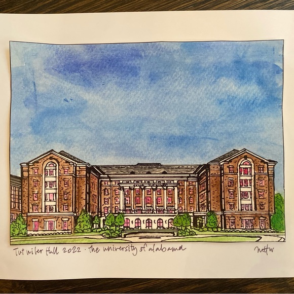 Tutwiler hall dorm print from the university of Alabama 8.5x11in - Picture 2 of 3